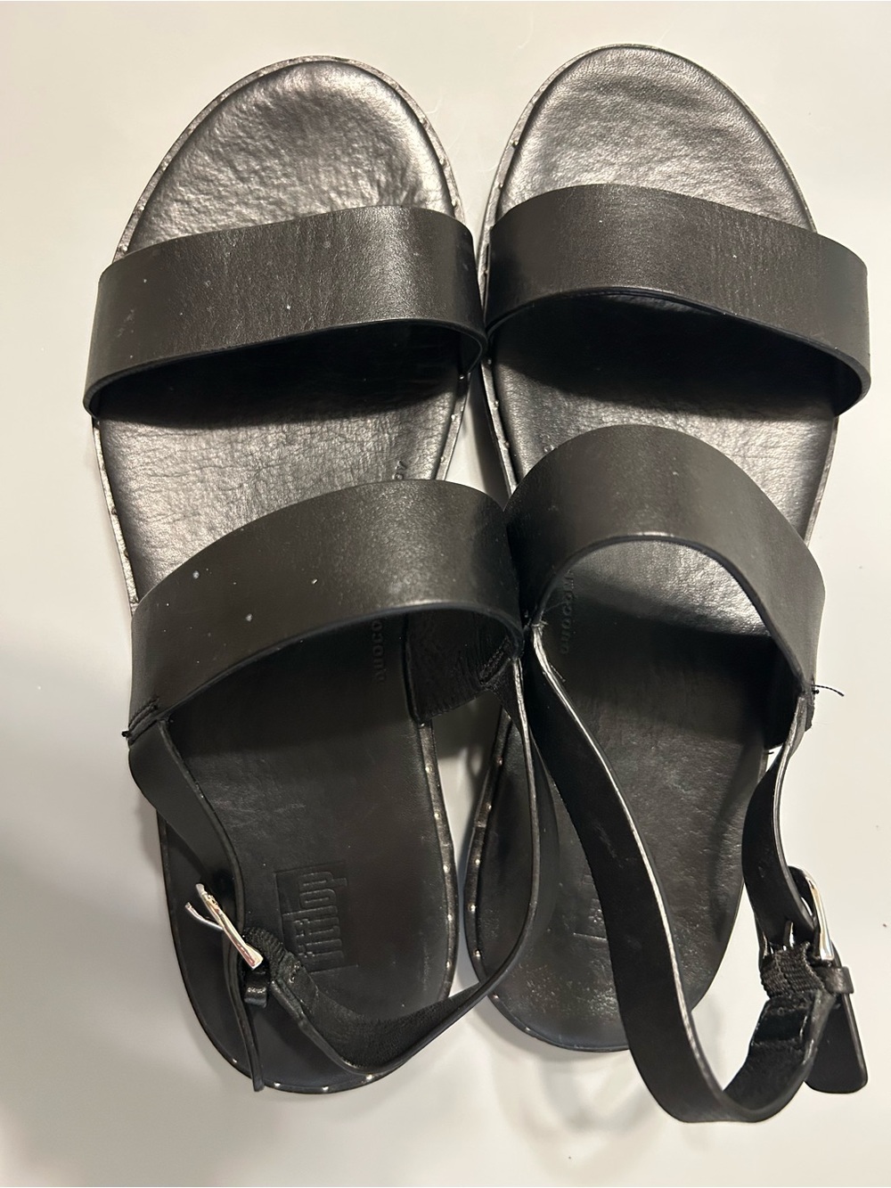 Fitflop Black Wide-Strap Slingback Sandals